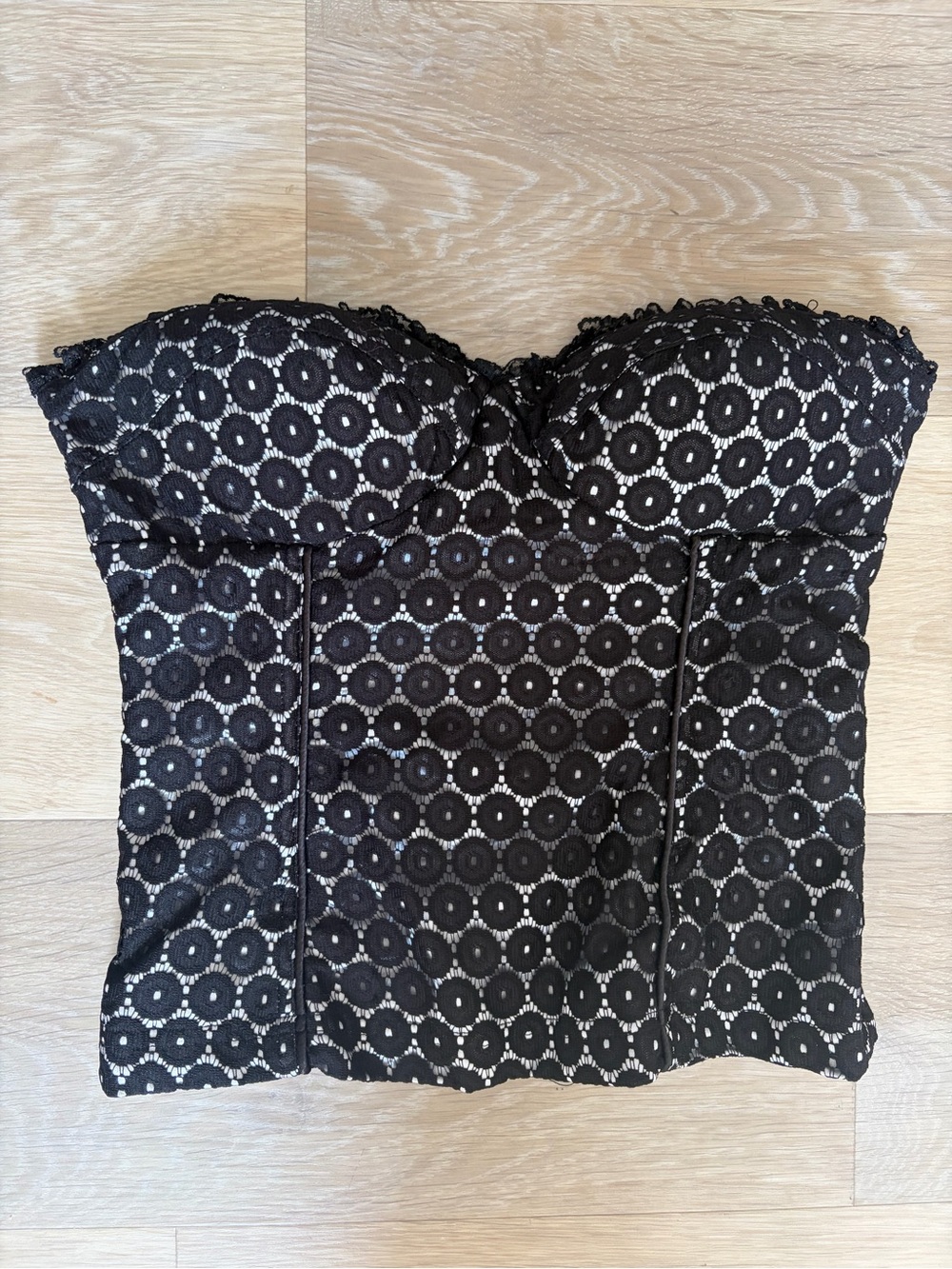 Charlotte Russe Black Lace Corset Bustier Top Size M